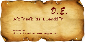 Dömsödi Elemér névjegykártya