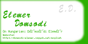 elemer domsodi business card